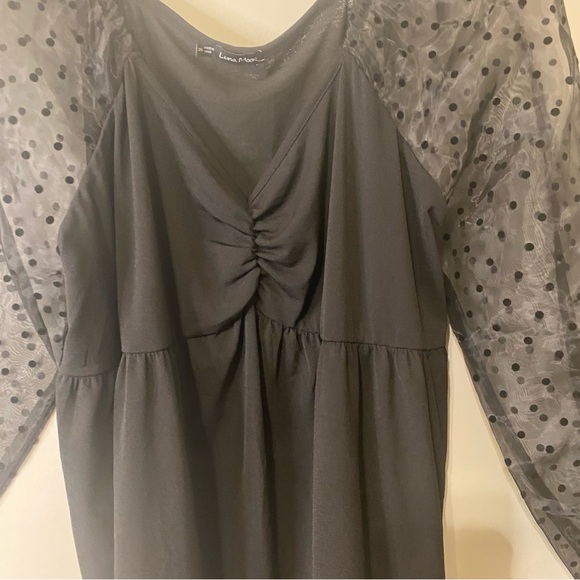 Chic LUNA MOON Black Polka Dot Sleeve Blouse XXL - Picture 4 of 7
